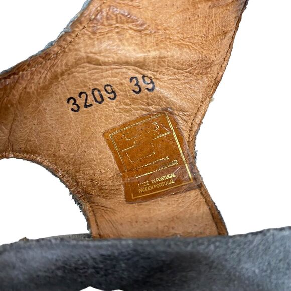 TAOS Carousel 3 Steel Gray Leather Wedge Ankle Strap Heels Size 39 Support #3209 - Picture 9 of 11